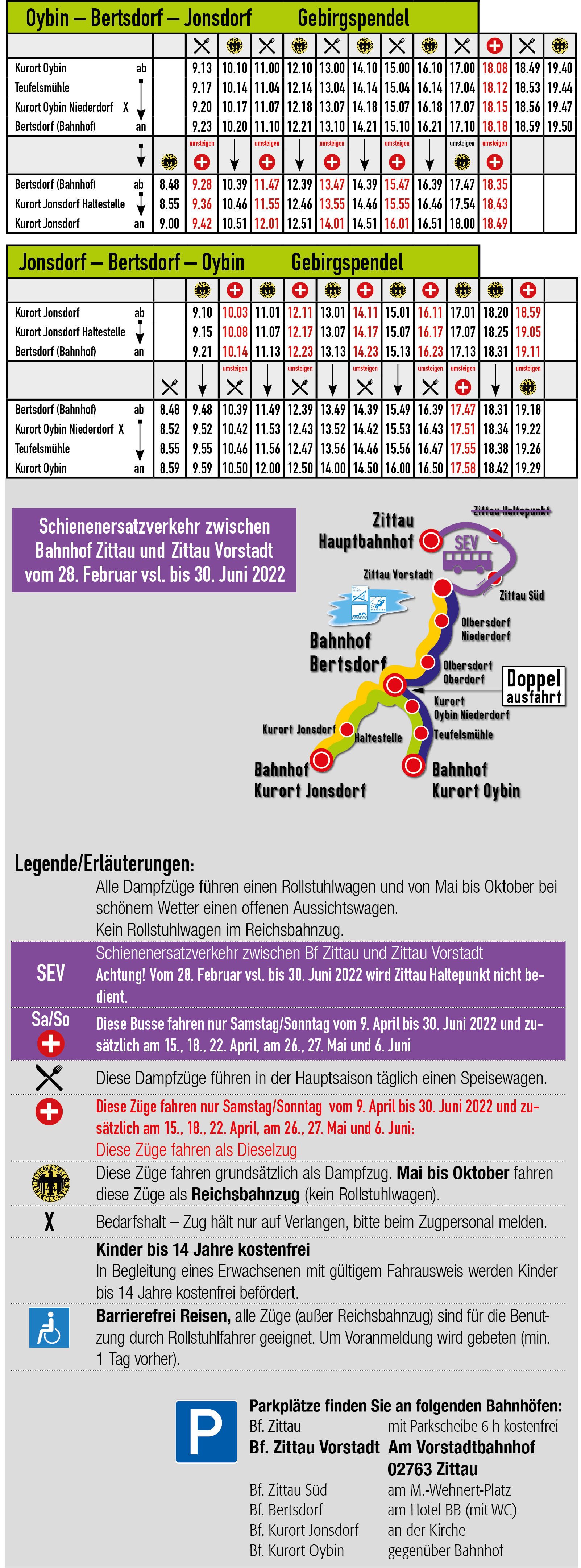 High Season Schedule | Zittau Narrow-Gauge Railway